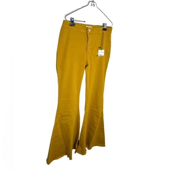 Home Folk Women's Mustard High Rise Flare Jeans - Picture 4 of 13